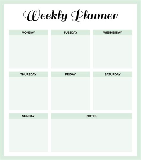Weekly planner pdf